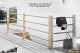 Preview: Holz/Metall Brüstungsgeländer in Buche für die Massivholztreppe Savoy (320 cm Set)