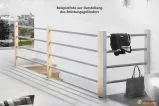 Preview: Holz/Metall Brüstungsgeländer in Fichte für die Massivholztreppe Savoy (320 cm Set)