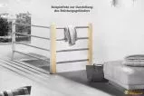 Preview: Holz/Metall Brüstungsgeländer in Fichte für die Massivholztreppe Savoy (100 cm Set)